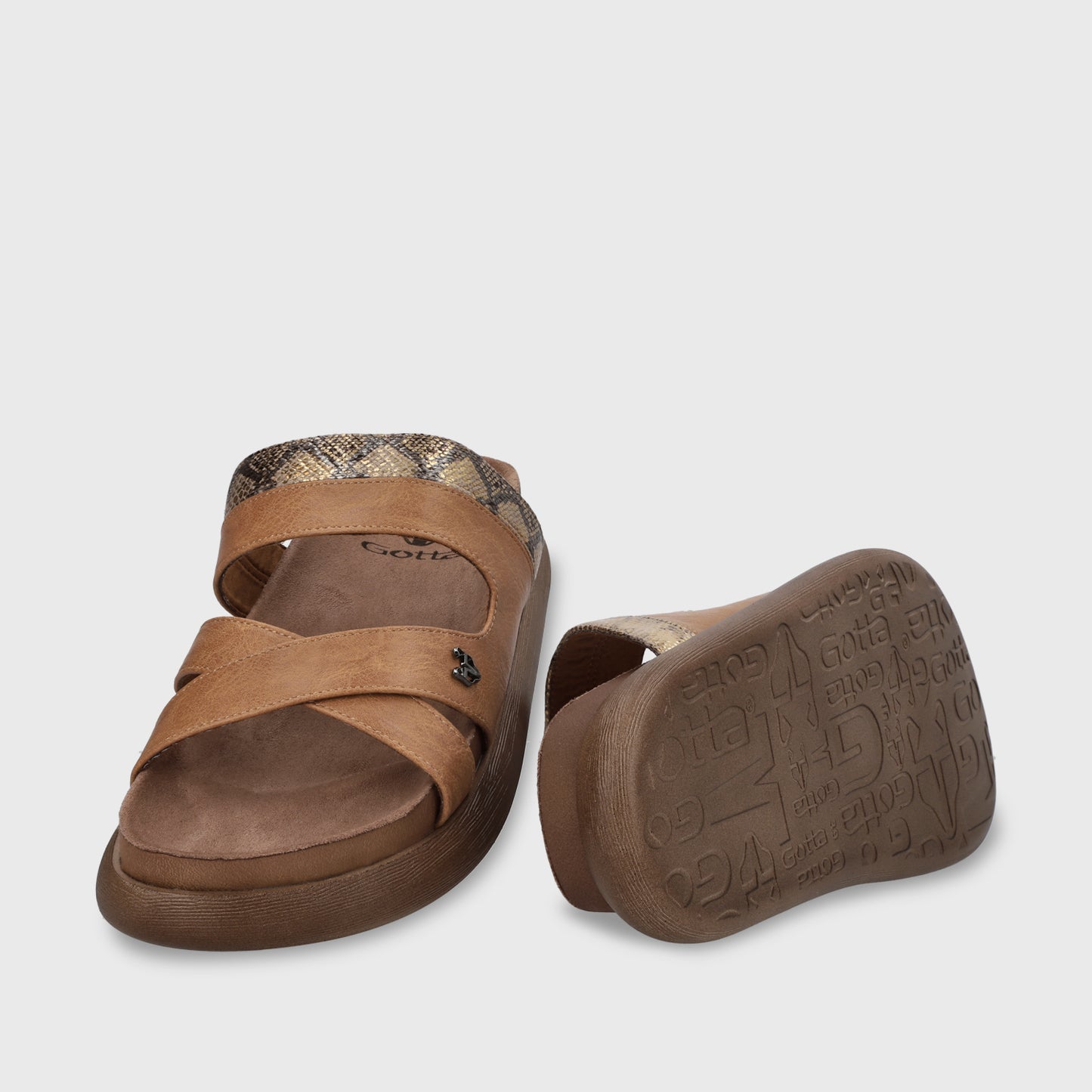 Sandalia Plana Beige Mujer 53700