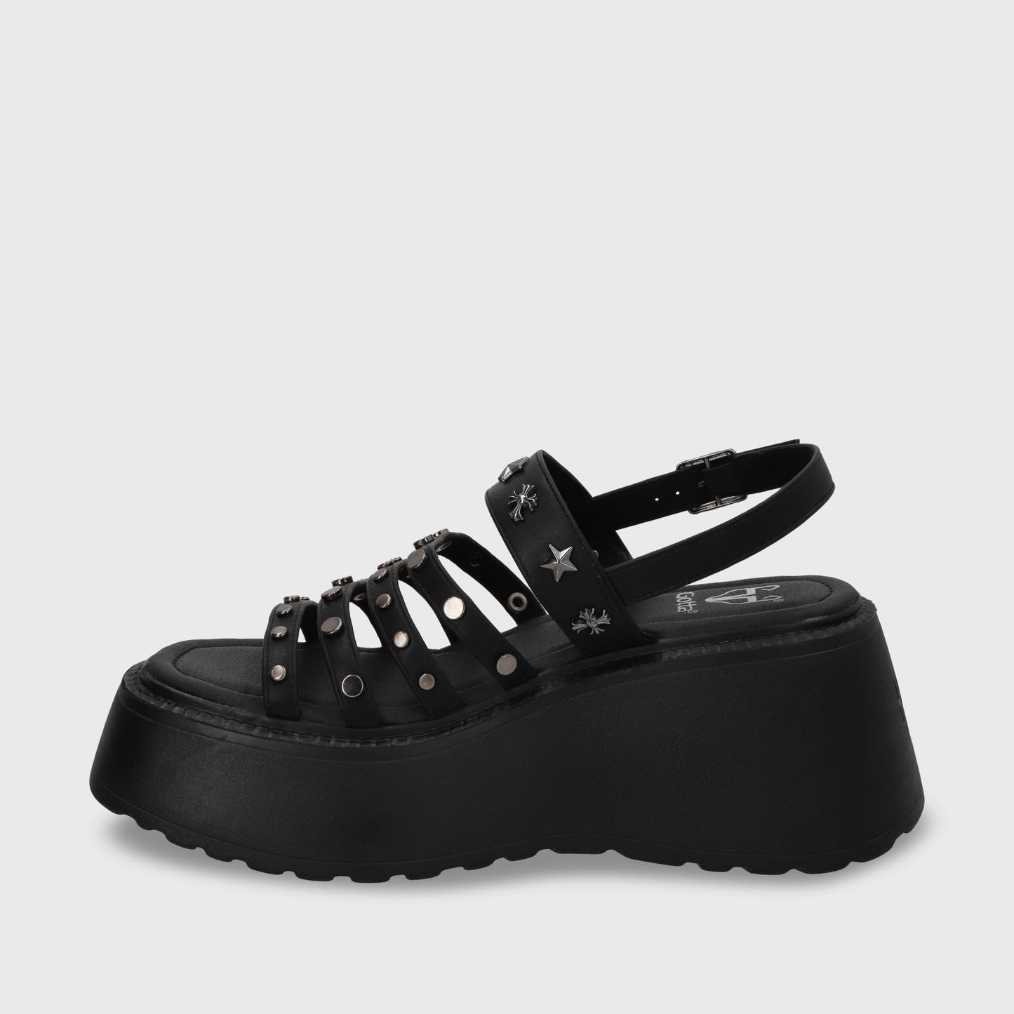 Sandalia Plataforma Negro Mujer 53723