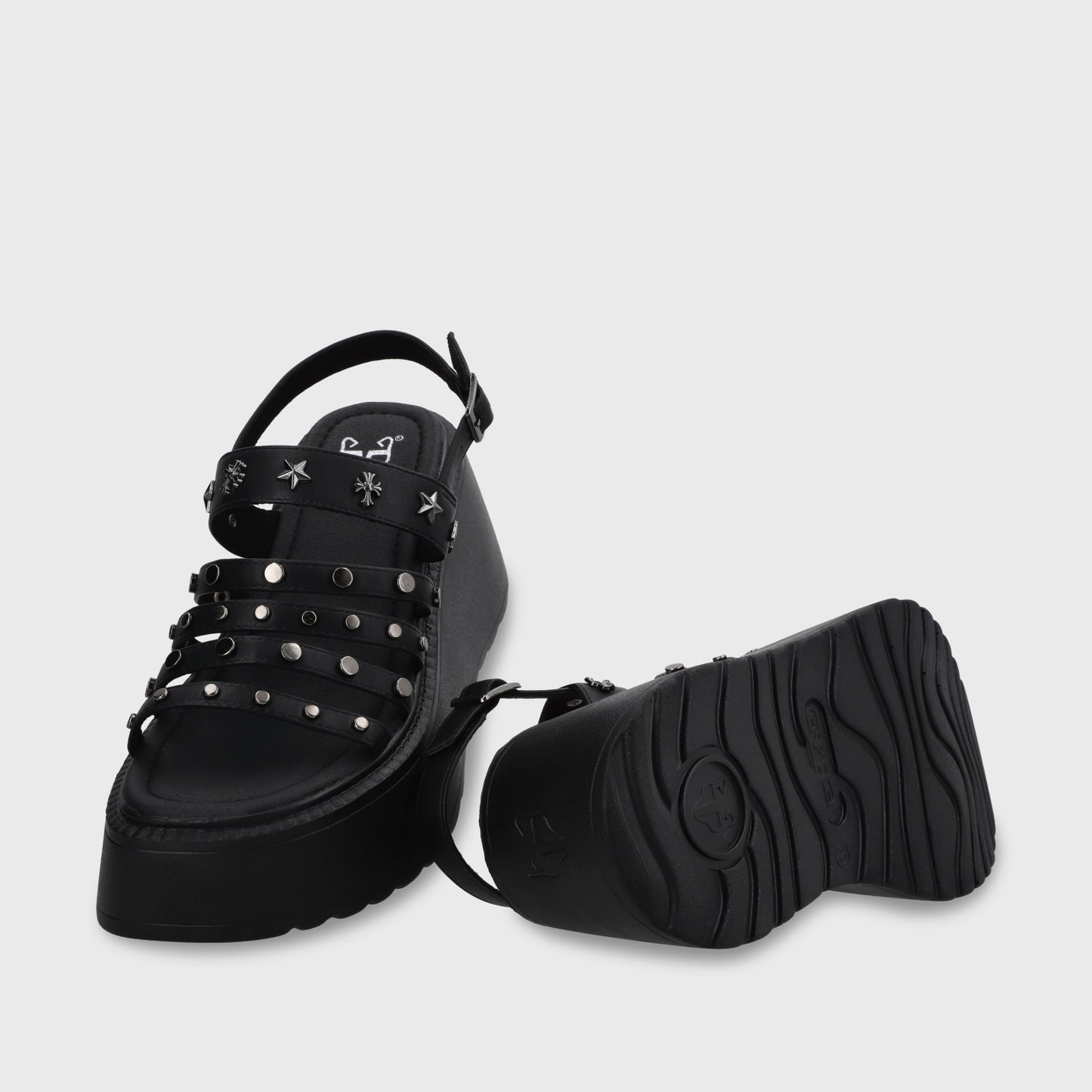 Sandalia Plataforma Negro Mujer 53723