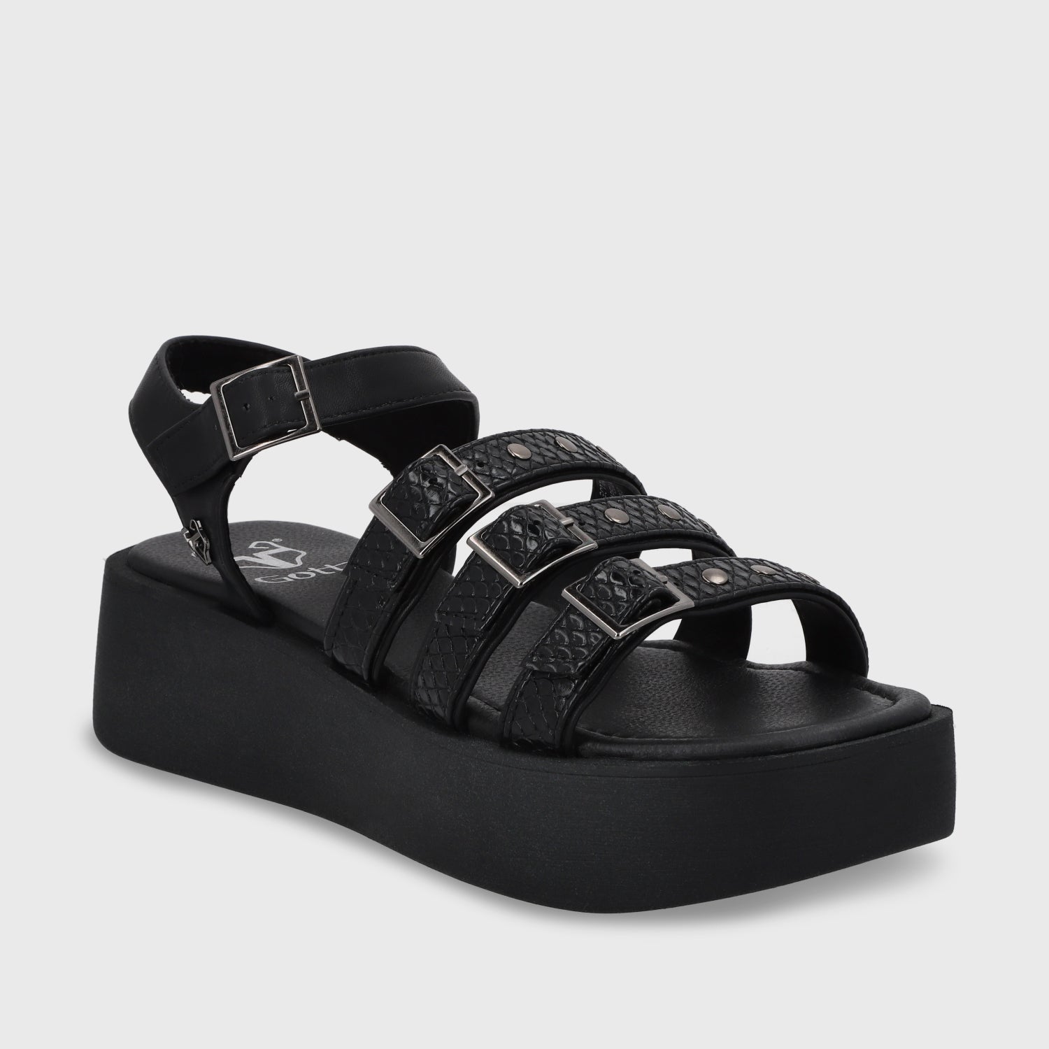 Sandalia Plataforma Negro Mujer 53731