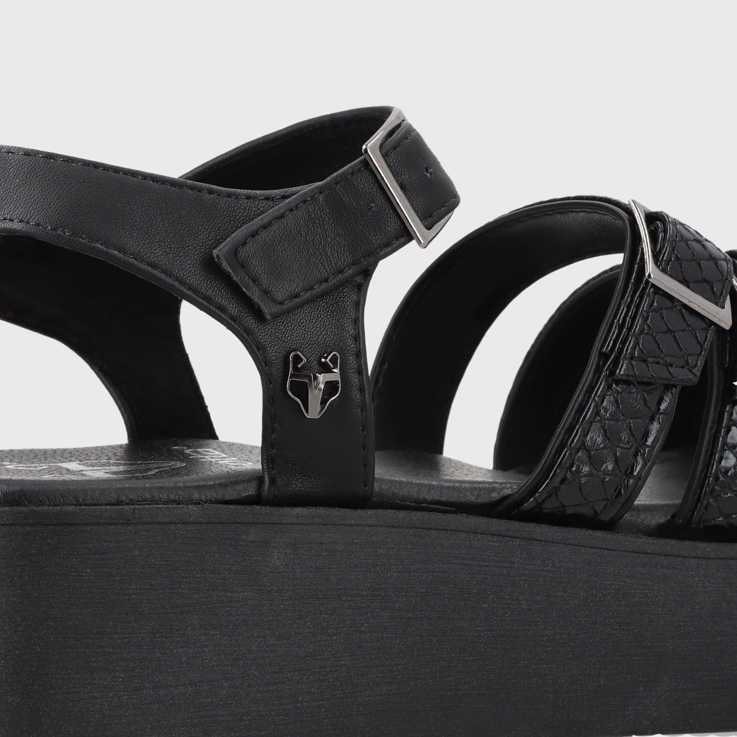 Sandalia Plataforma Negro Mujer 53731