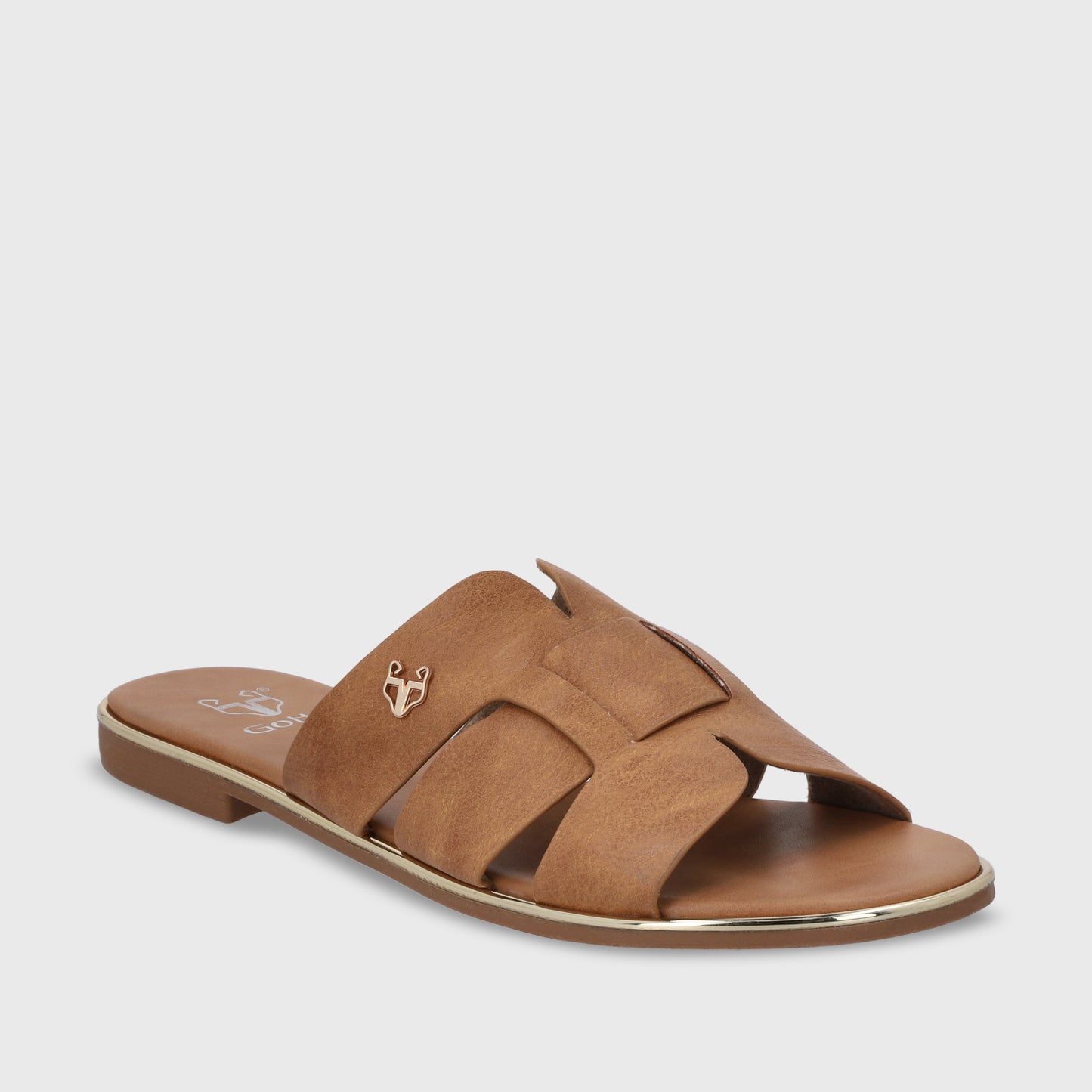 Sandalia Plana Beige Mujer 55210