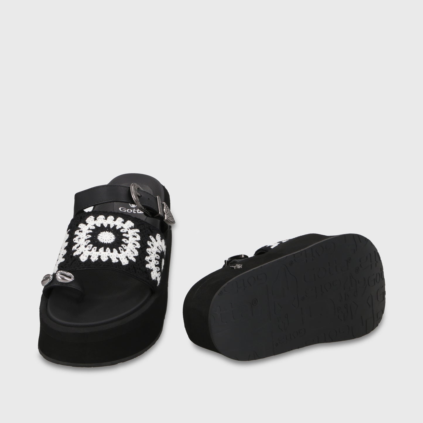 Sandalia Plataforma Negra Mujer 55942