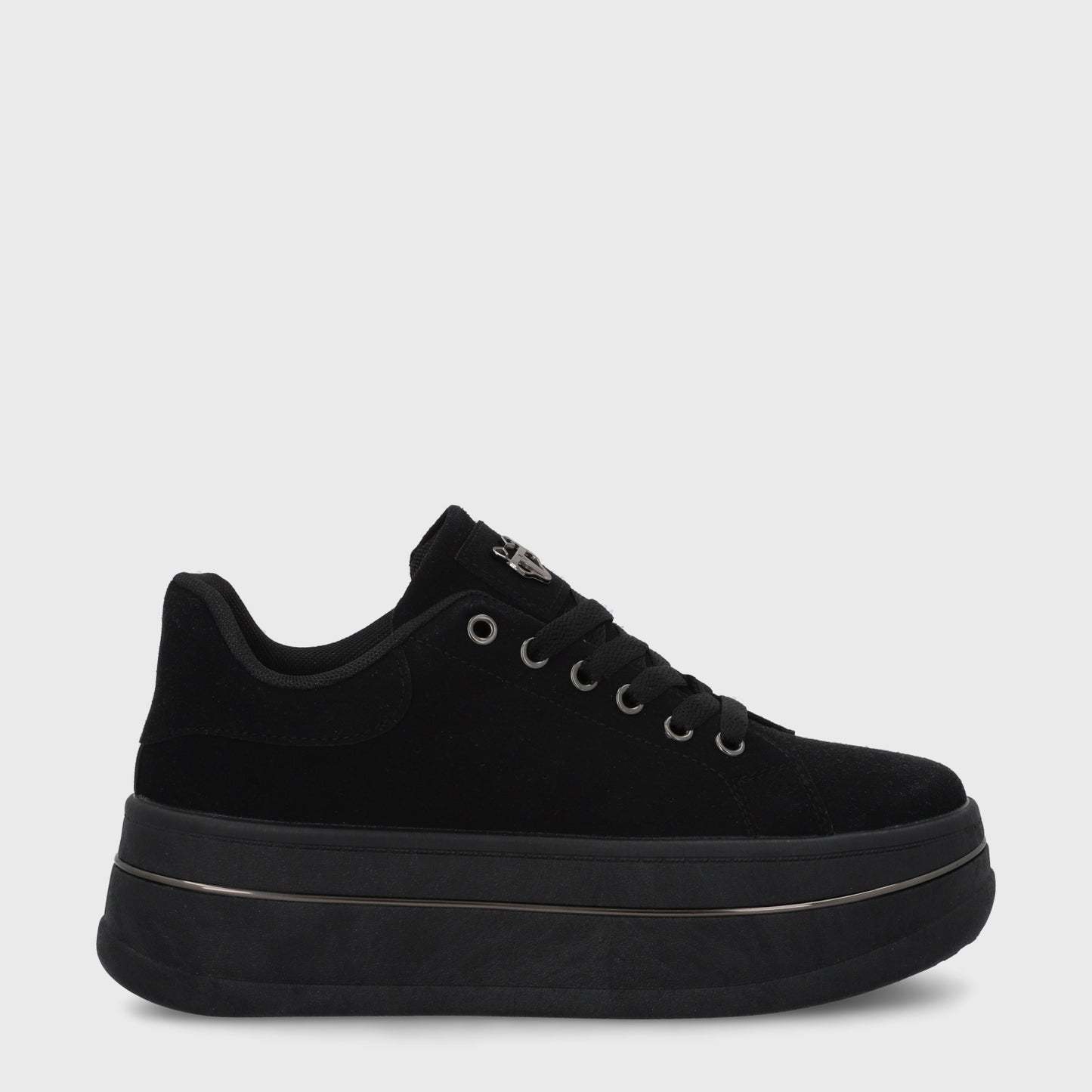 Zapatilla Plataforma Negra Mujer 58011