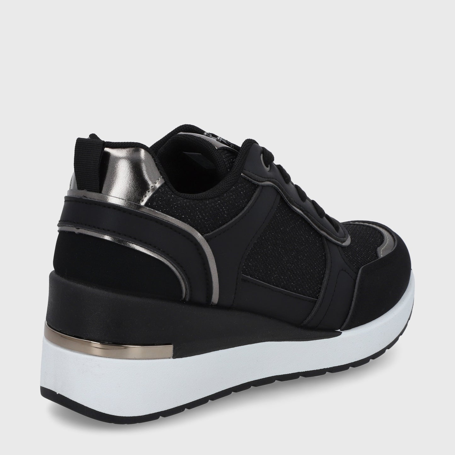 Zapatilla Plataforma Negra Mujer 58060
