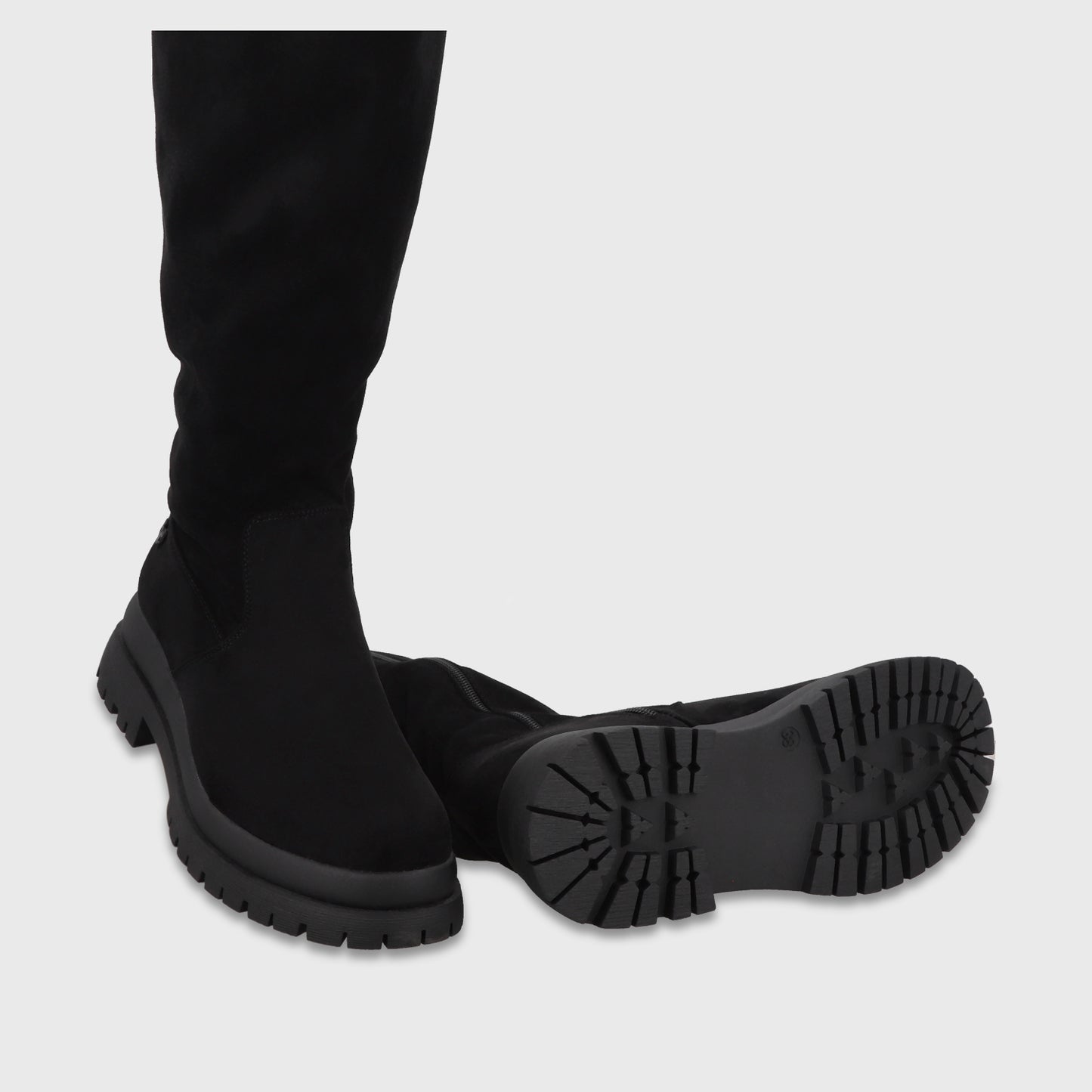 Bota Plataforma Negro Mujer 65843