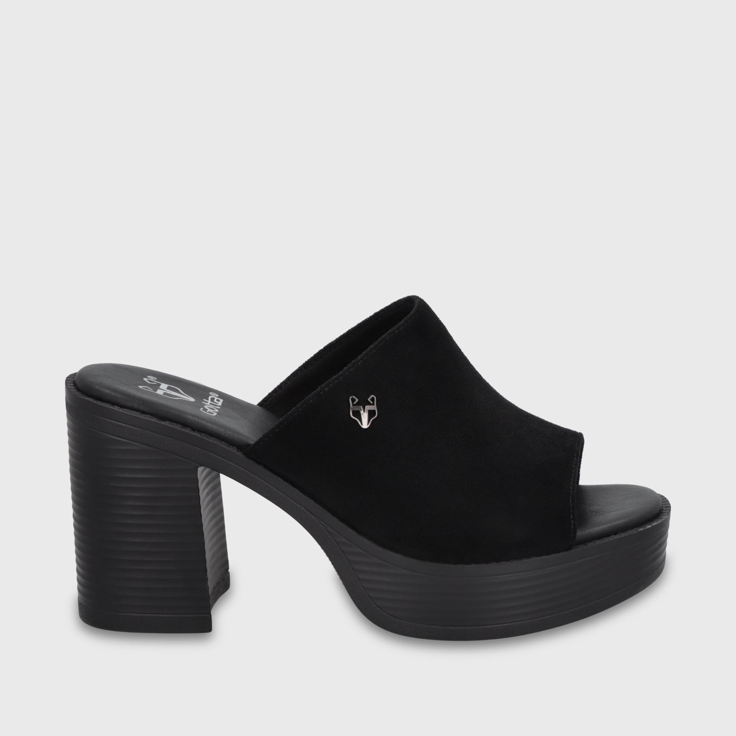 Sandalia Taco Negra Mujer 65920