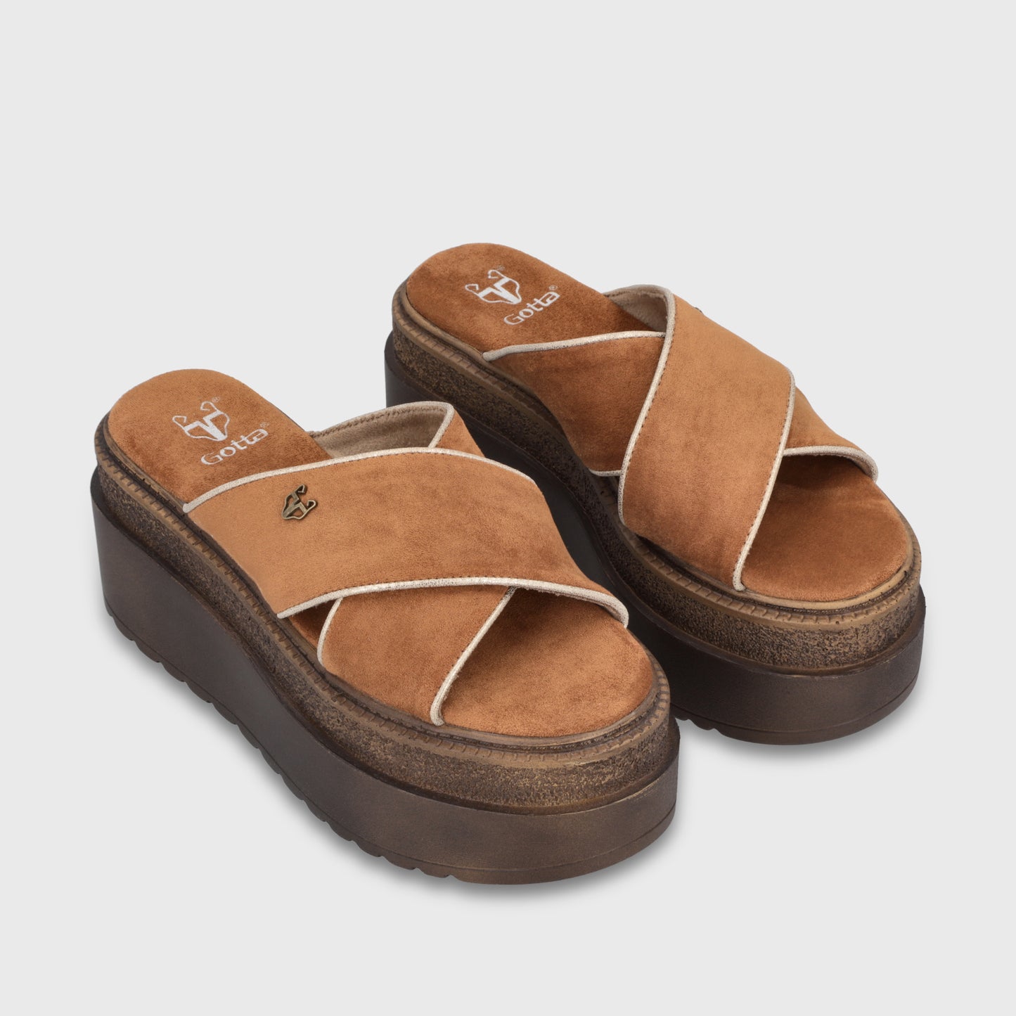 Sandalia Plataforma Beige Mujer 65930