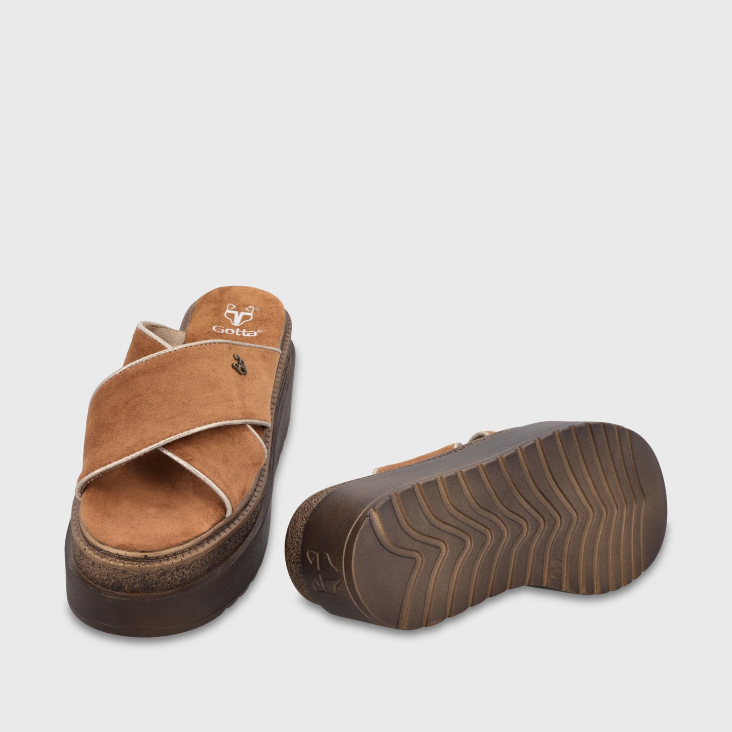 Sandalia Plataforma Beige Mujer 65930