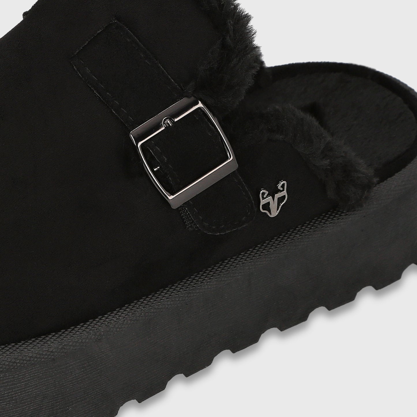 Zueco Plataforma Negro Mujer 68080