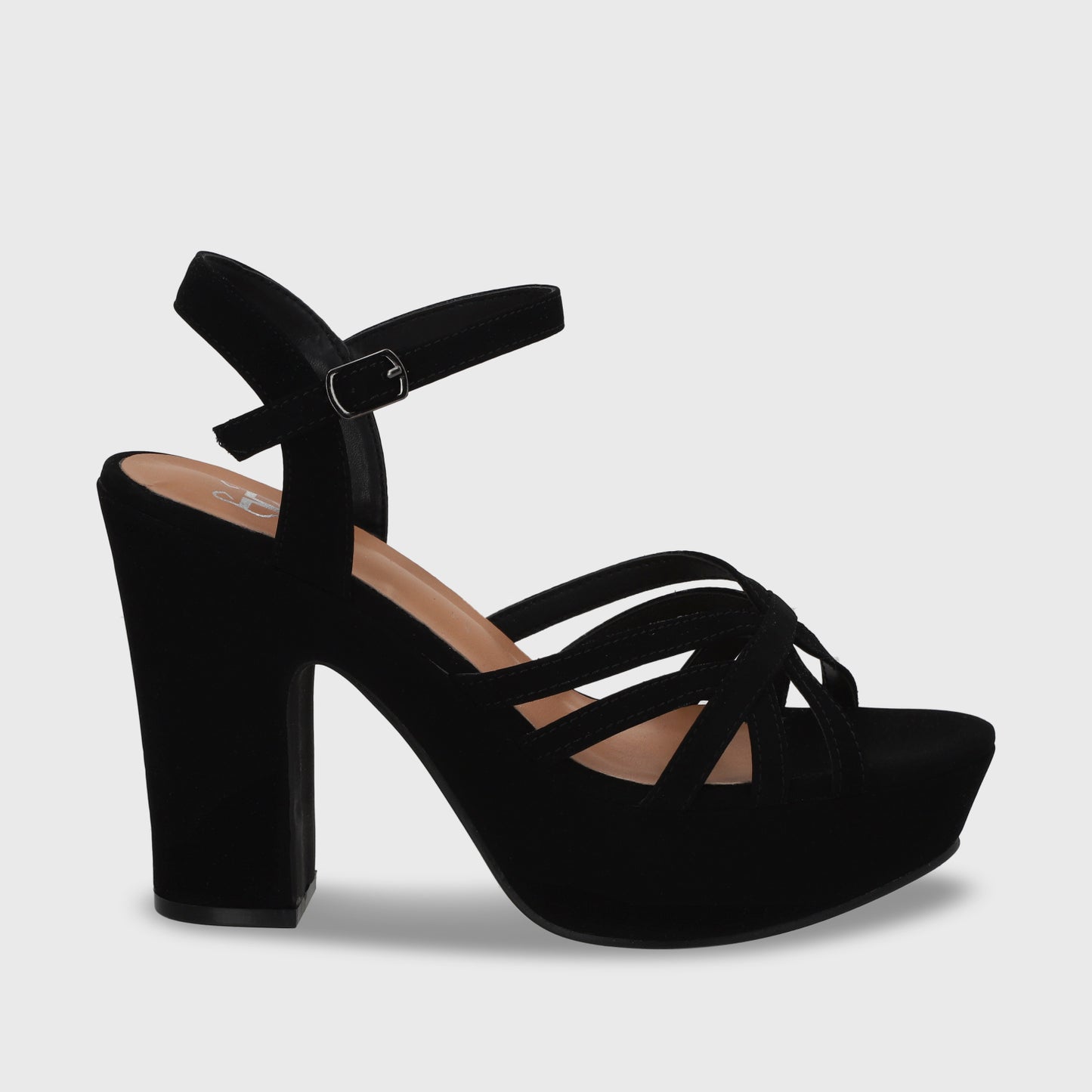 Sandalia Negra Taco Mujer 86131