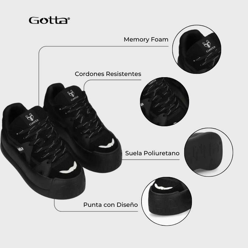Zapatilla Negra Mujer C7324 - Gotta Perú