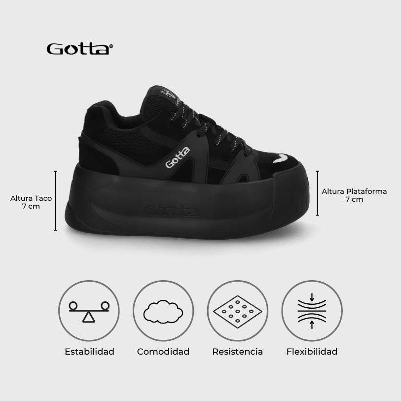 Zapatilla Negra Mujer C7324 - Gotta Perú