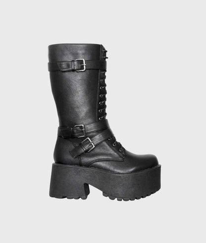 Bota Negra Hebillas Mujer 15175 - Gotta Perú