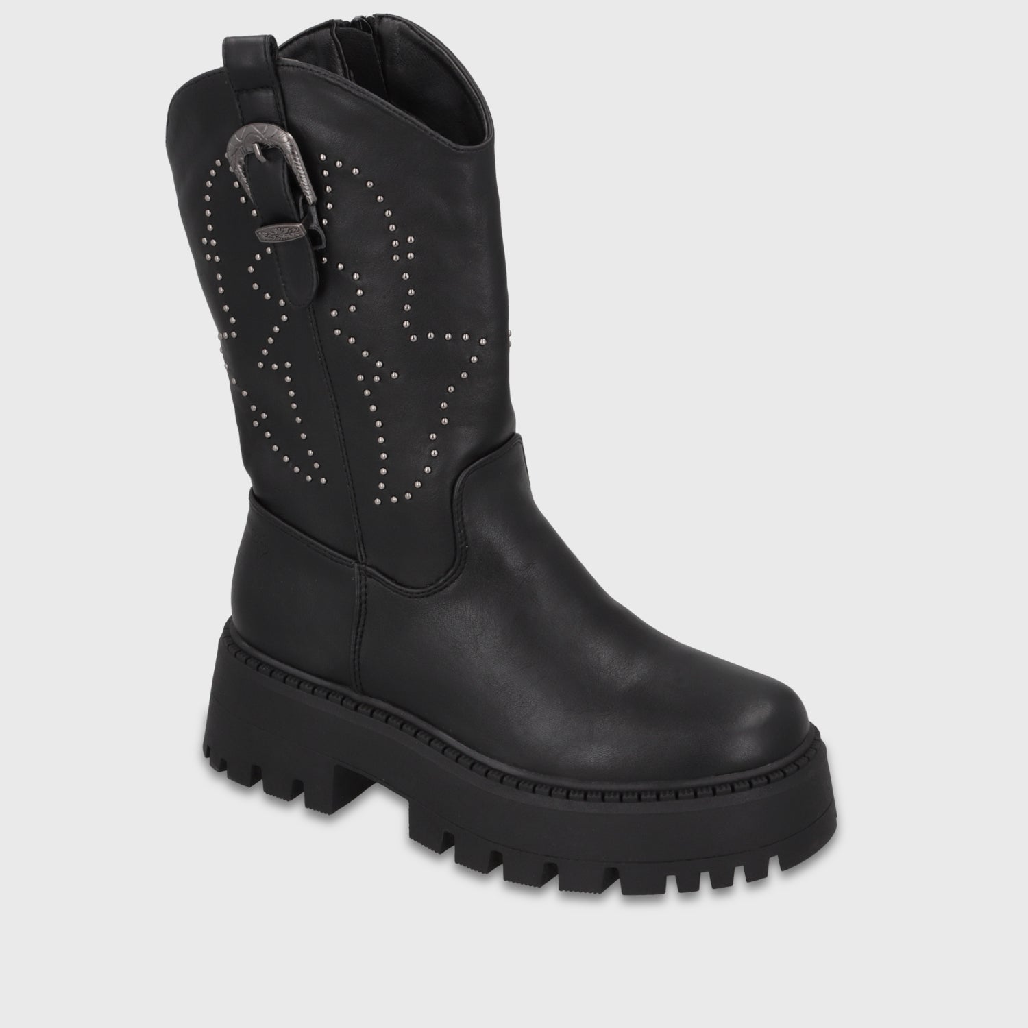Bota Plataforma Negra Mujer 45807
