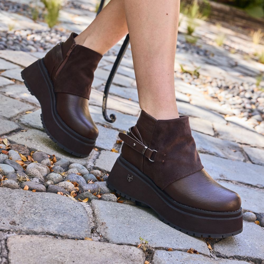 Botin Plataforma Café Mujer 1509B - Gotta Perú