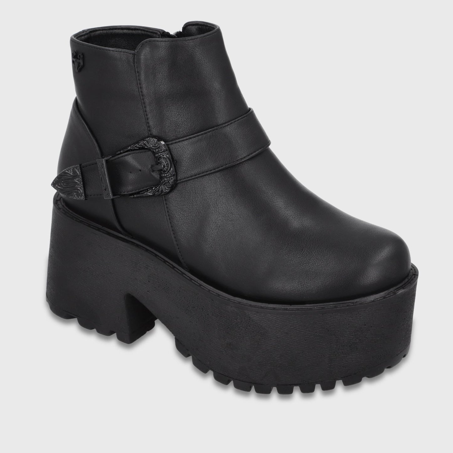 Botin Plataforma Negro Mujer 1517B01