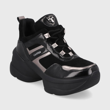 Zapatilla Plataforma Negra Mujer 13162