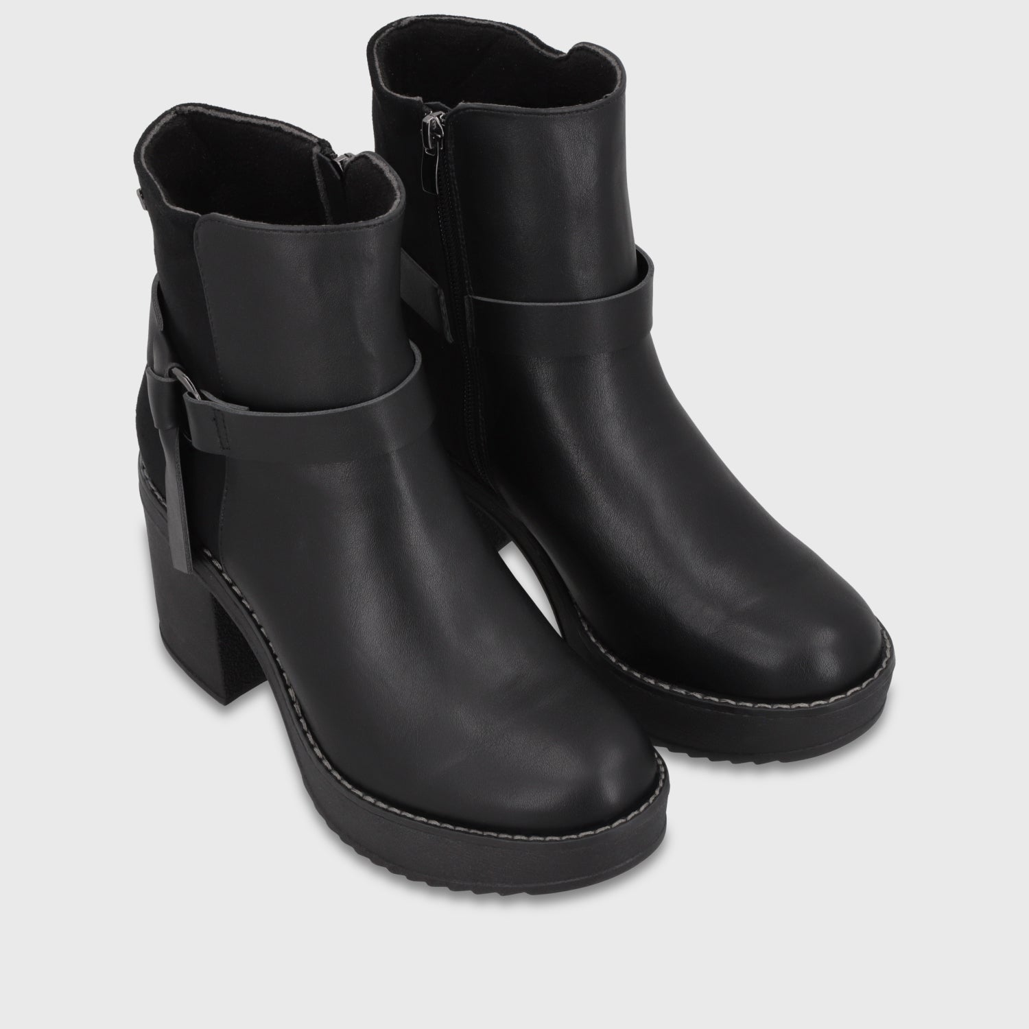Botín Plataforma Negro Mujer 13505