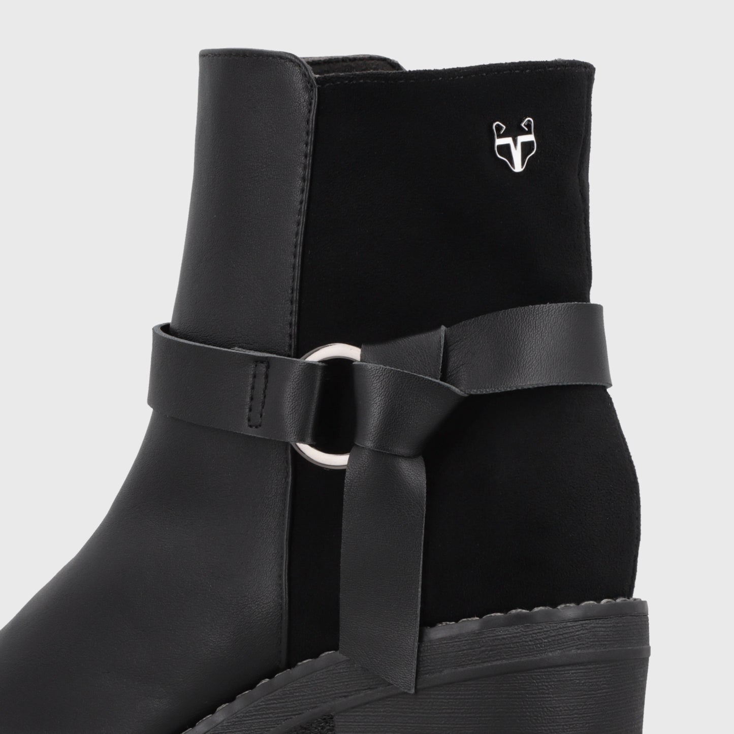 Botín Plataforma Negro Mujer 13505