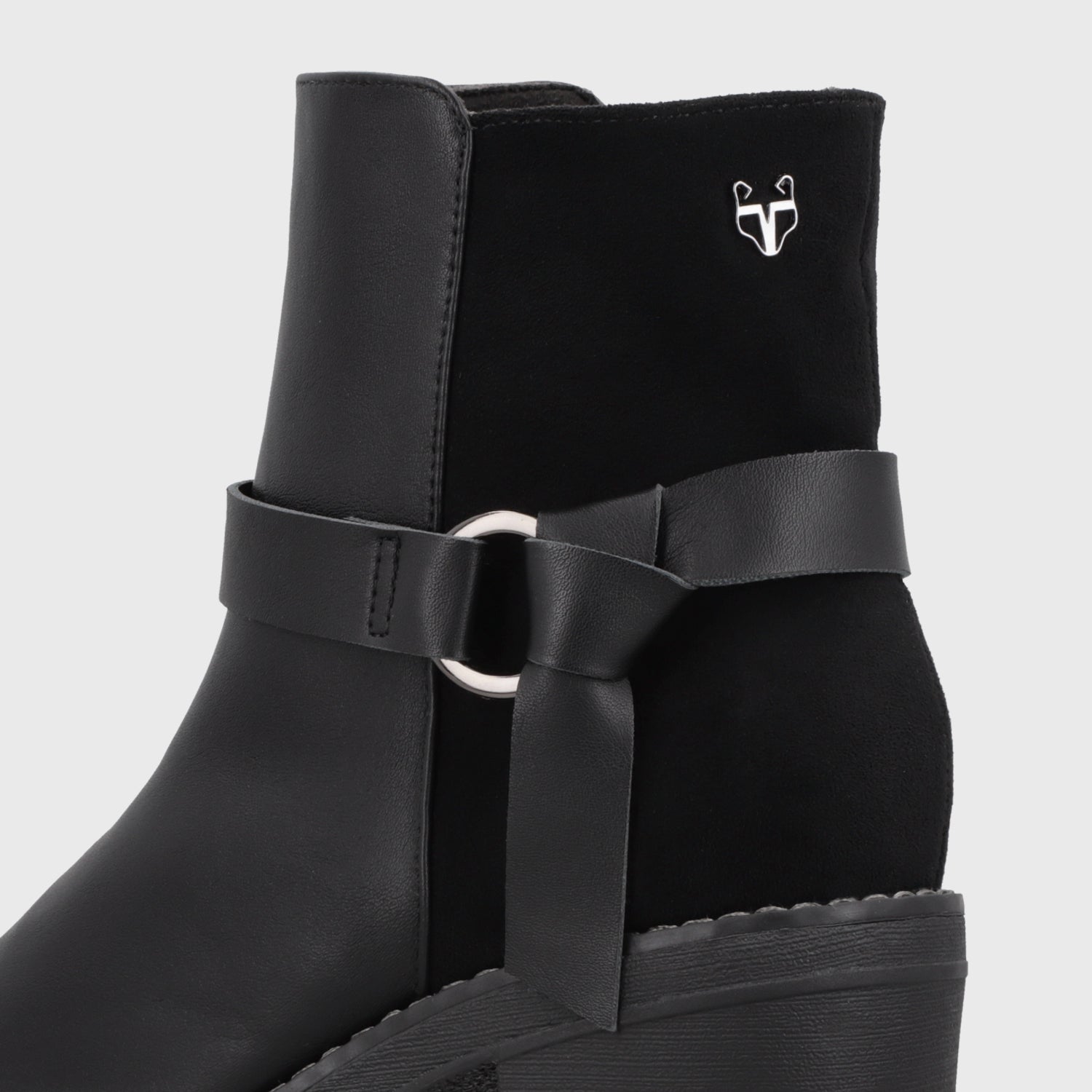 Botín Plataforma Negro Mujer 13505