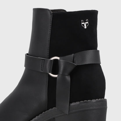Botín Plataforma Negro Mujer 13505