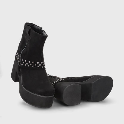 Botín Plataforma Negro Mujer 15045