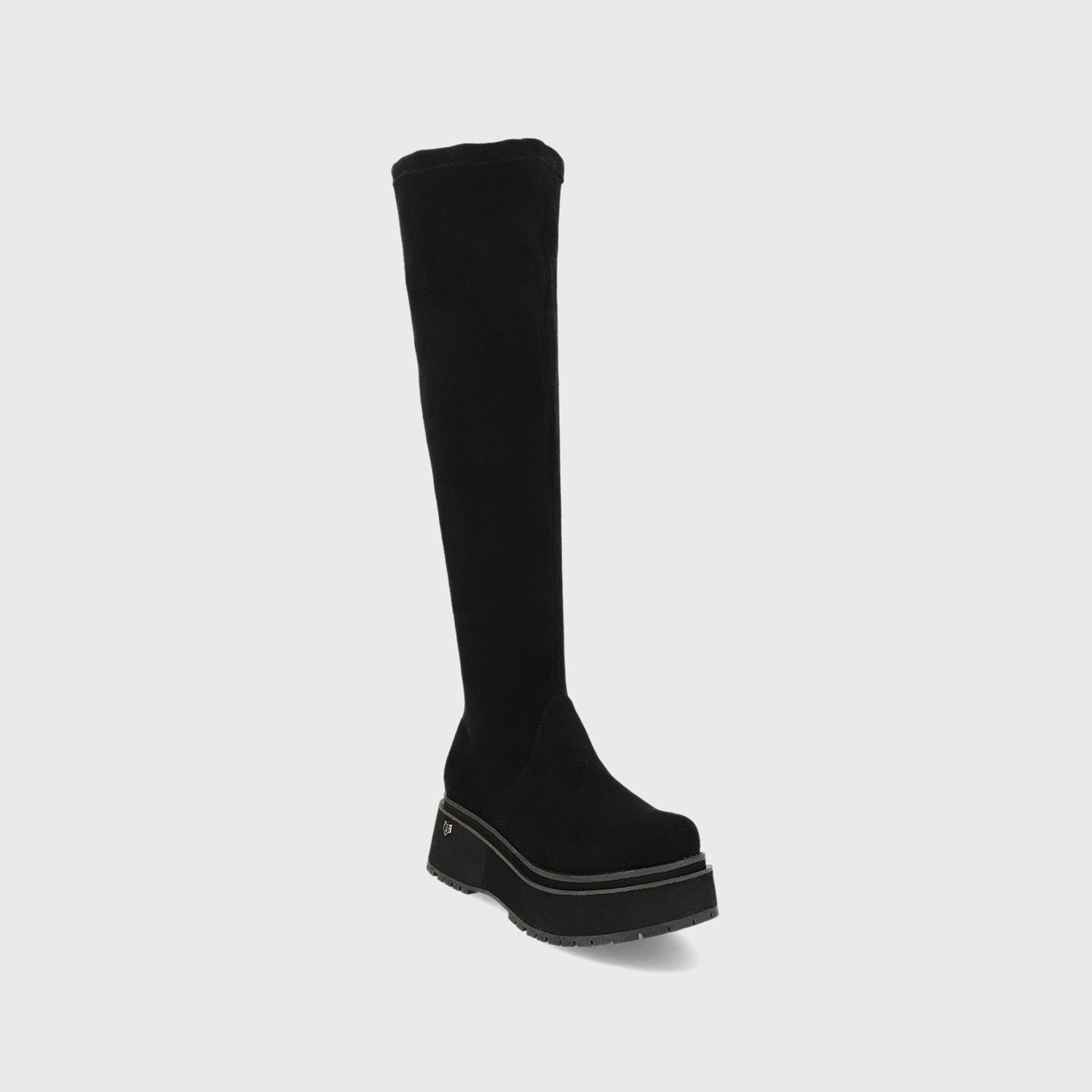 Bota Plataforma Negra Mujer 15096