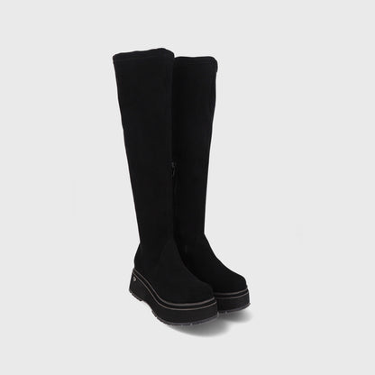 Bota Plataforma Negra Mujer 15096