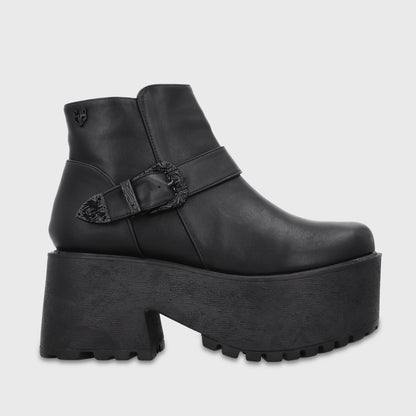 Botin Plataforma Negro Mujer 1517B01