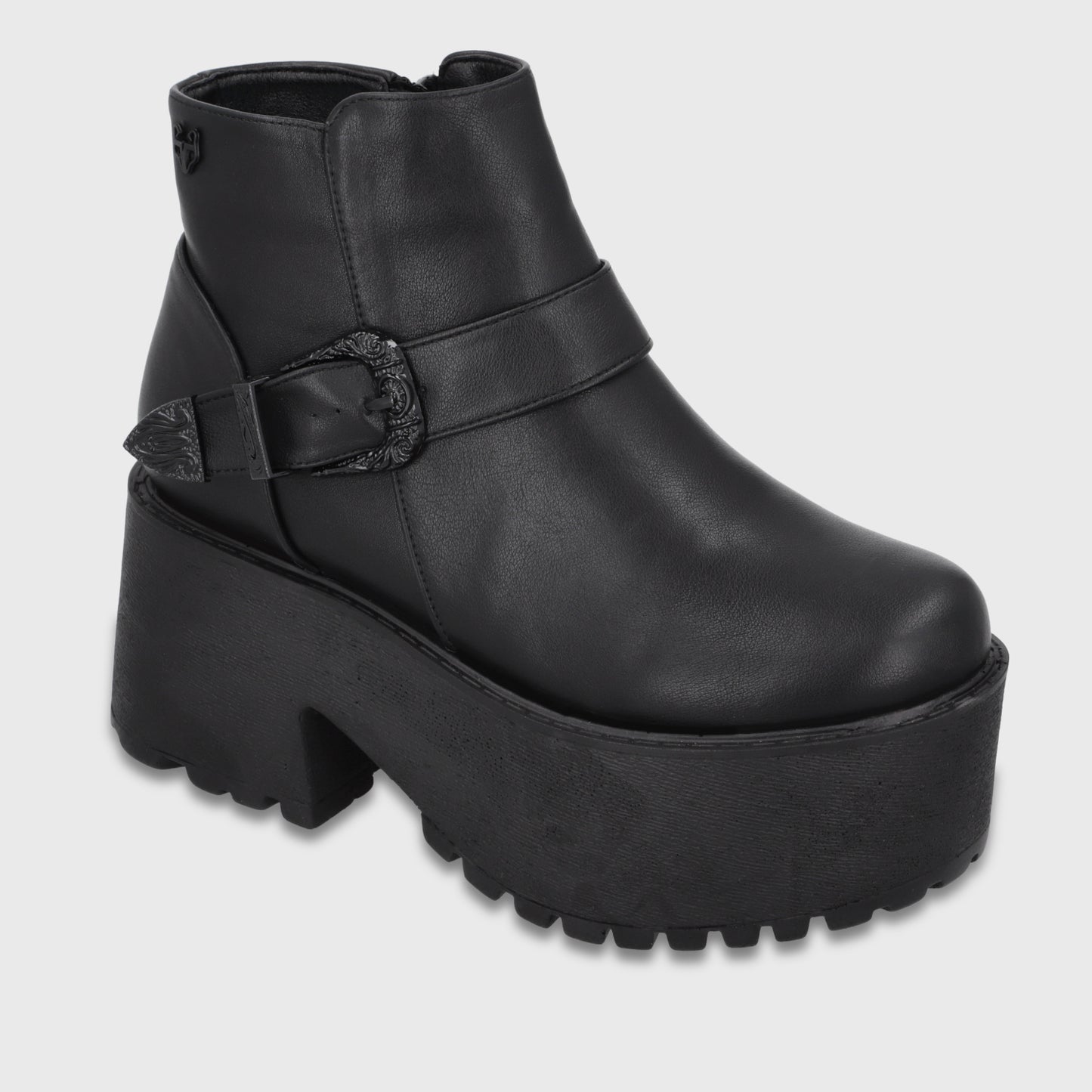 Botin Plataforma Negro Mujer 1517B01