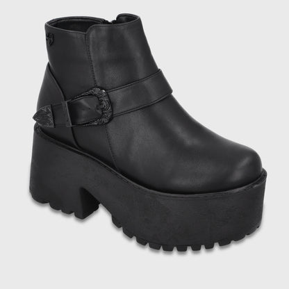 Botin Plataforma Negro Mujer 1517B01