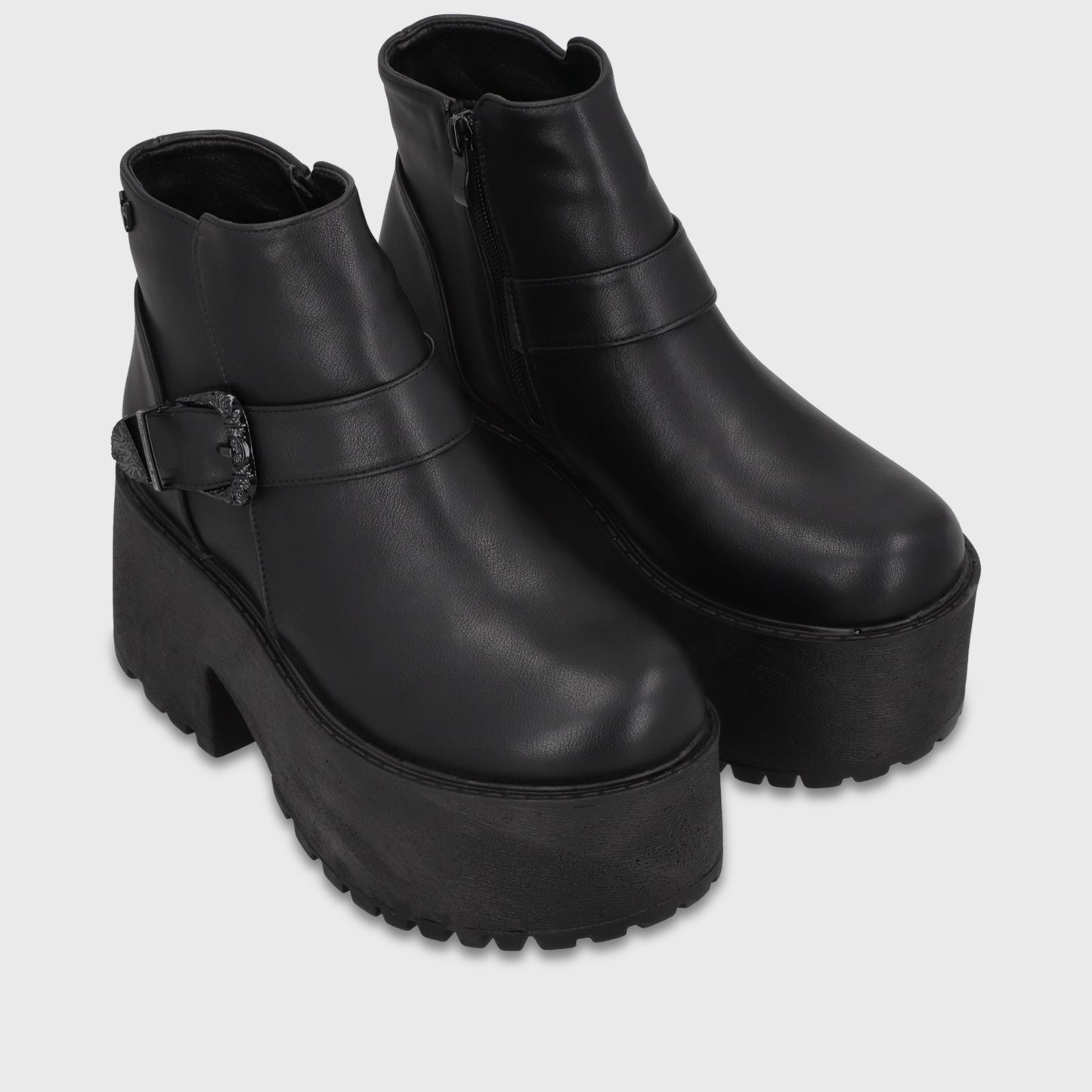 Botin Plataforma Negro Mujer 1517B01