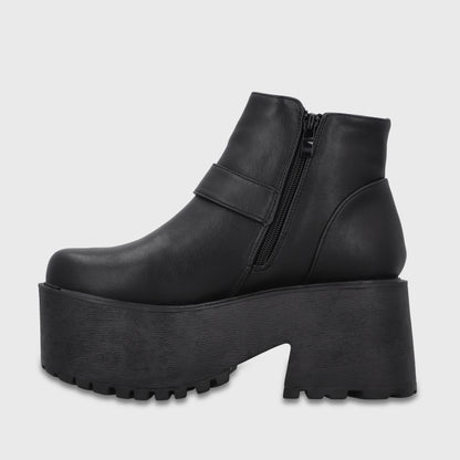 Botin Plataforma Negro Mujer 1517B01