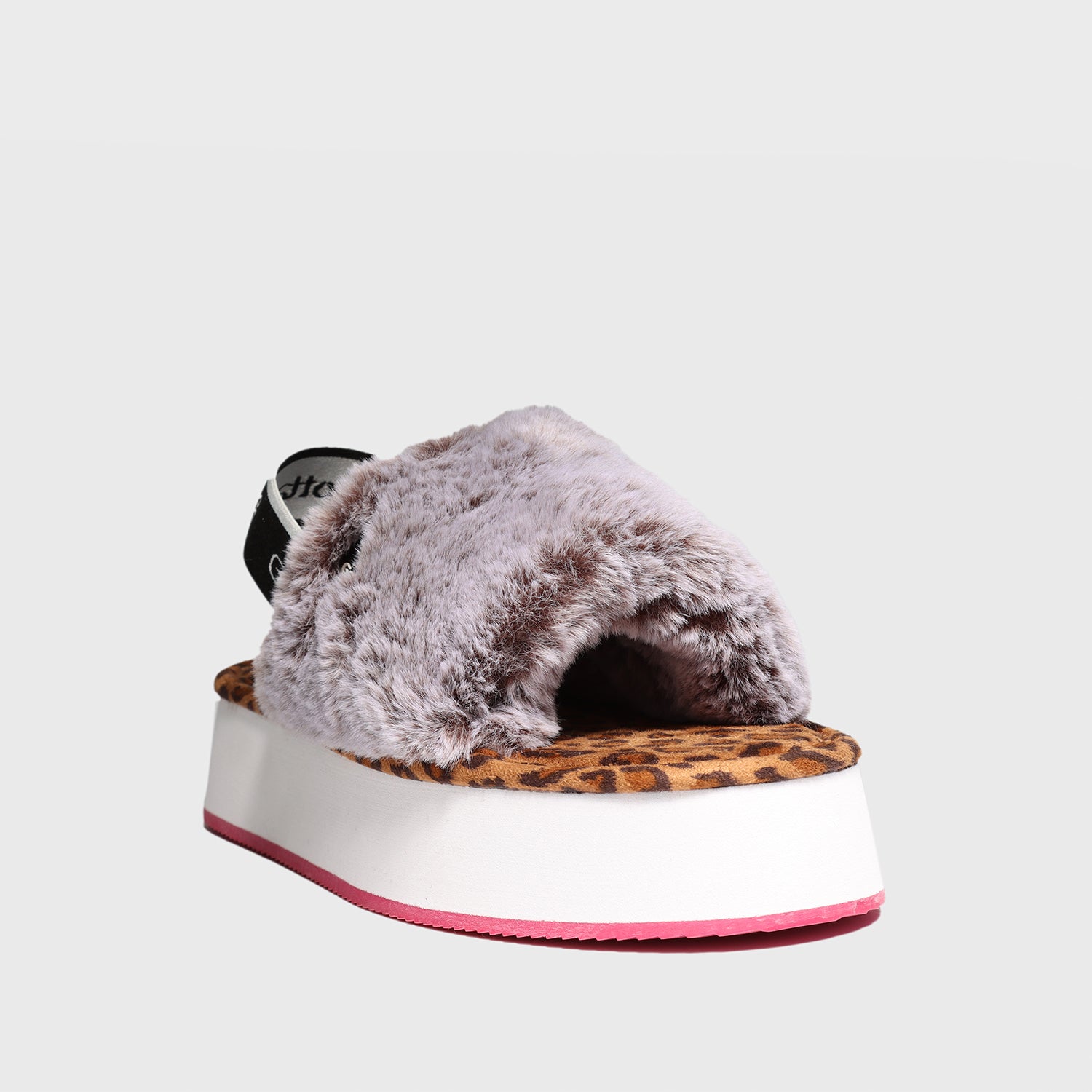 Slipper Gris Animal Print Mujer 15313