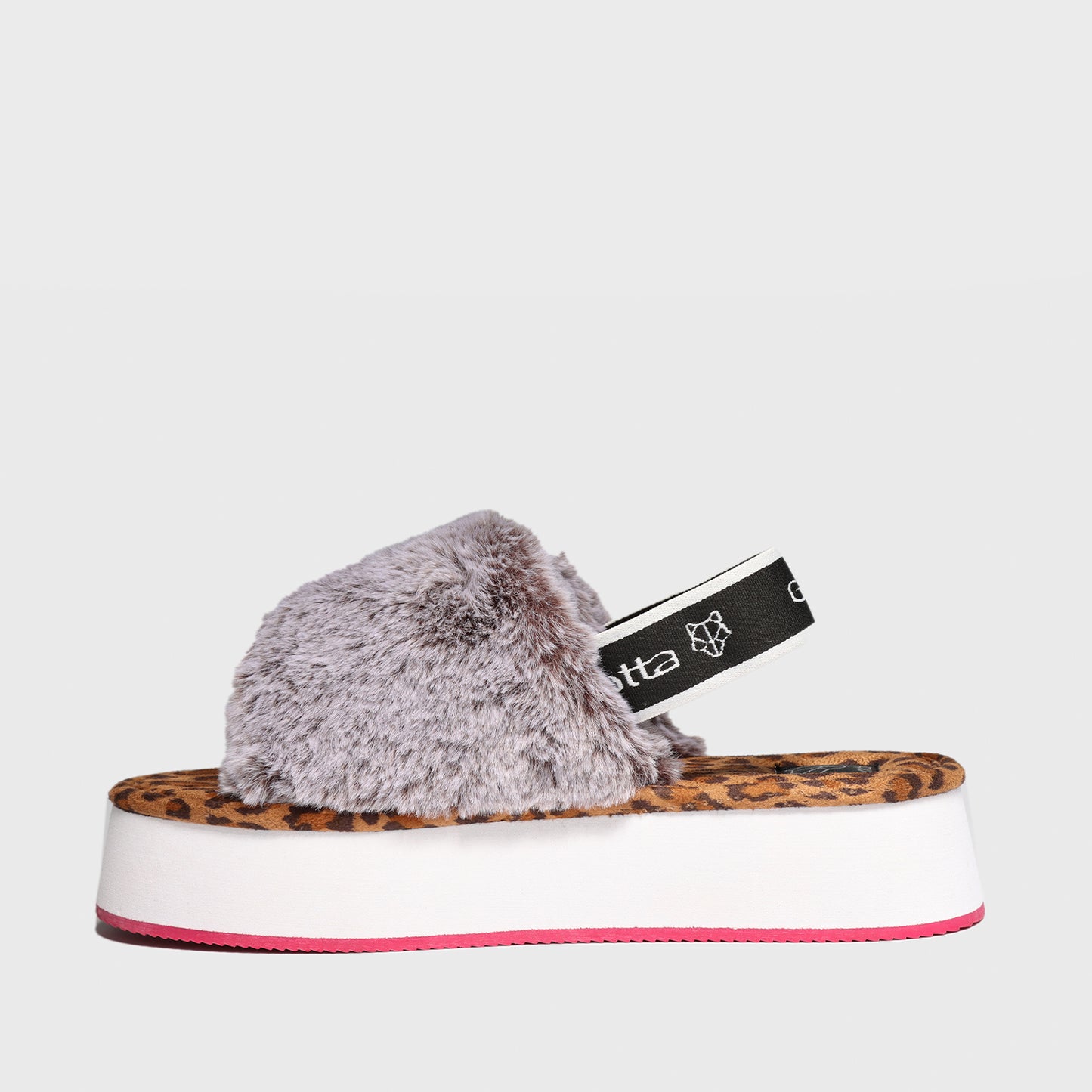 Slipper Gris Animal Print Mujer 15313