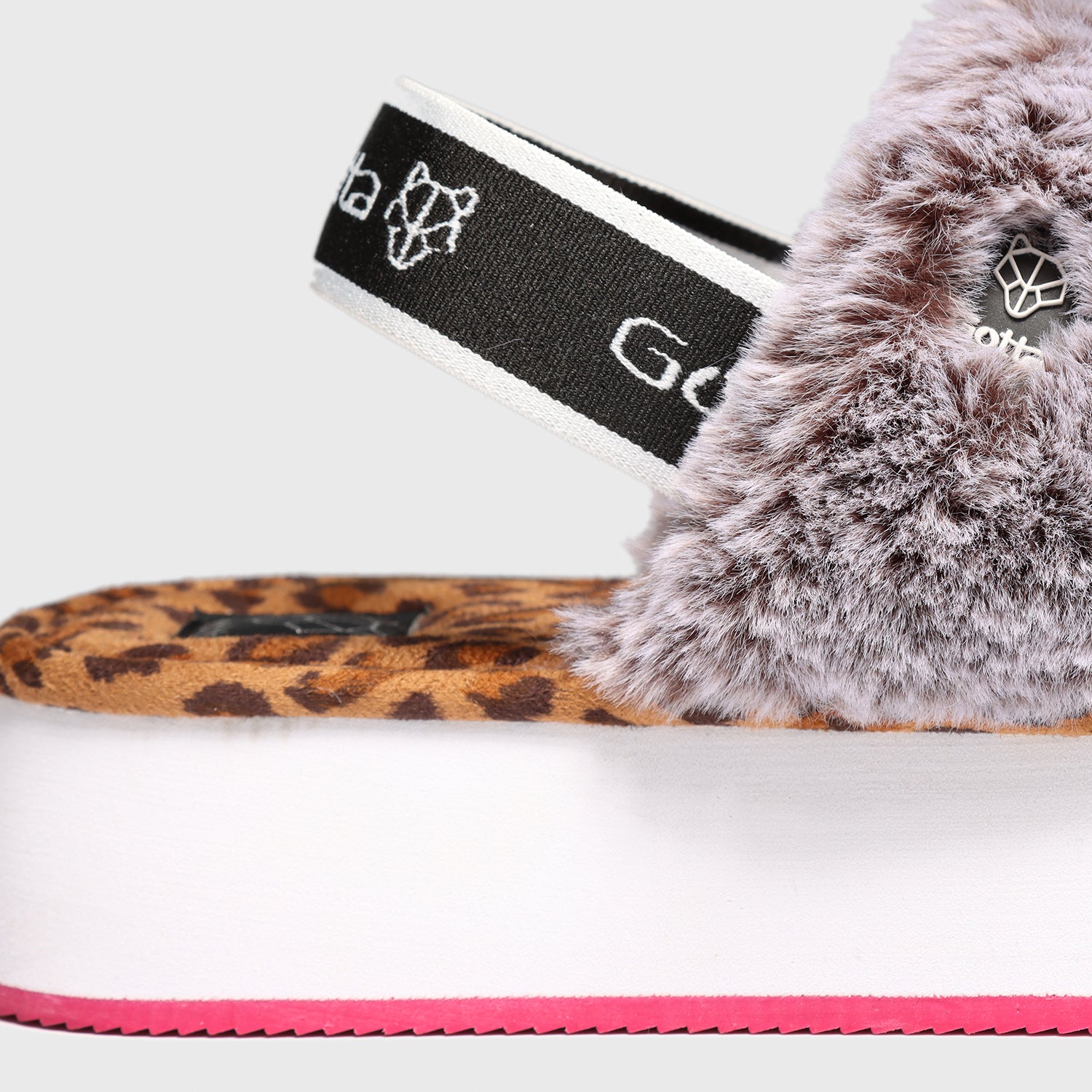 Slipper Gris Animal Print Mujer 15313