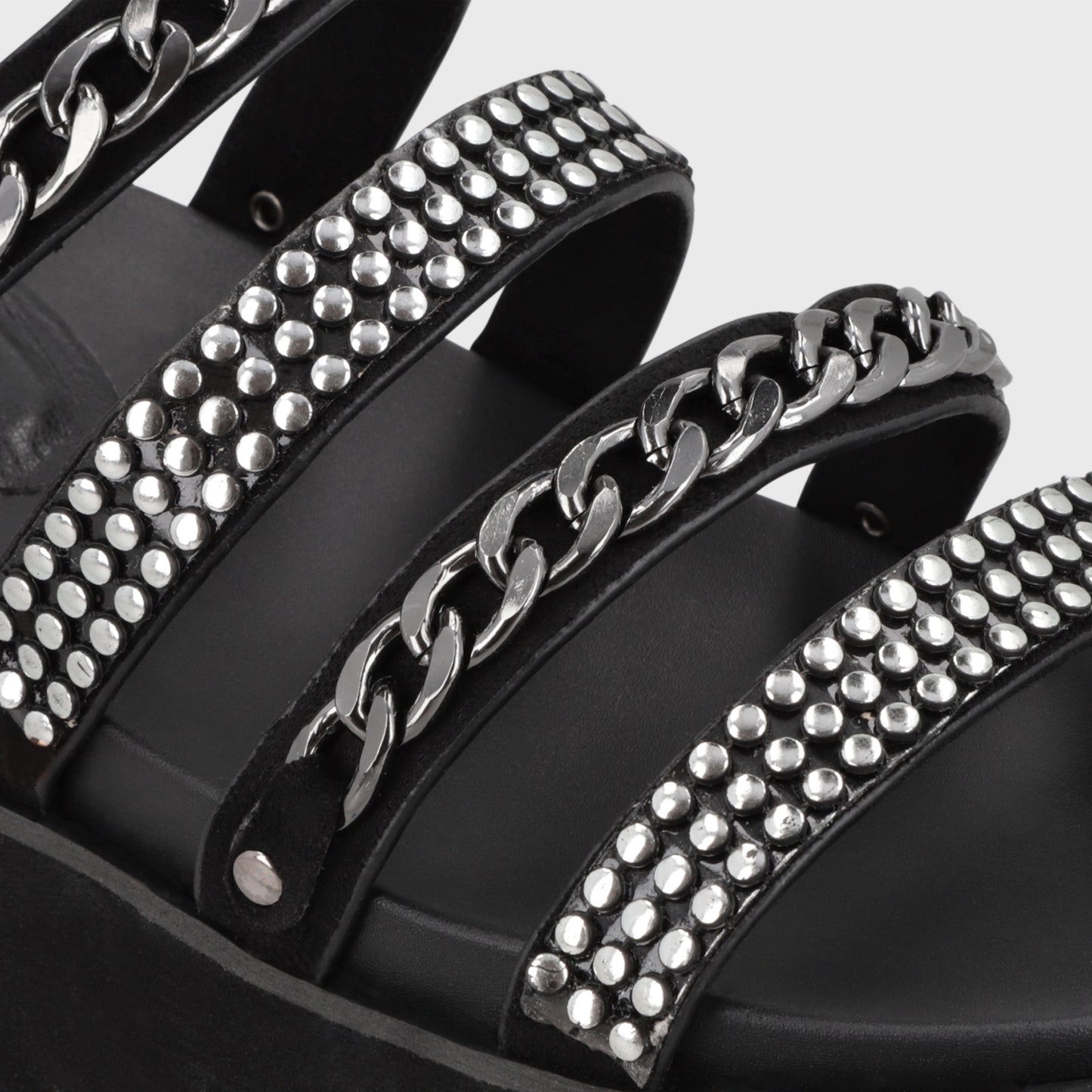 Sandalia Plataforma Negra Mujer 1566F