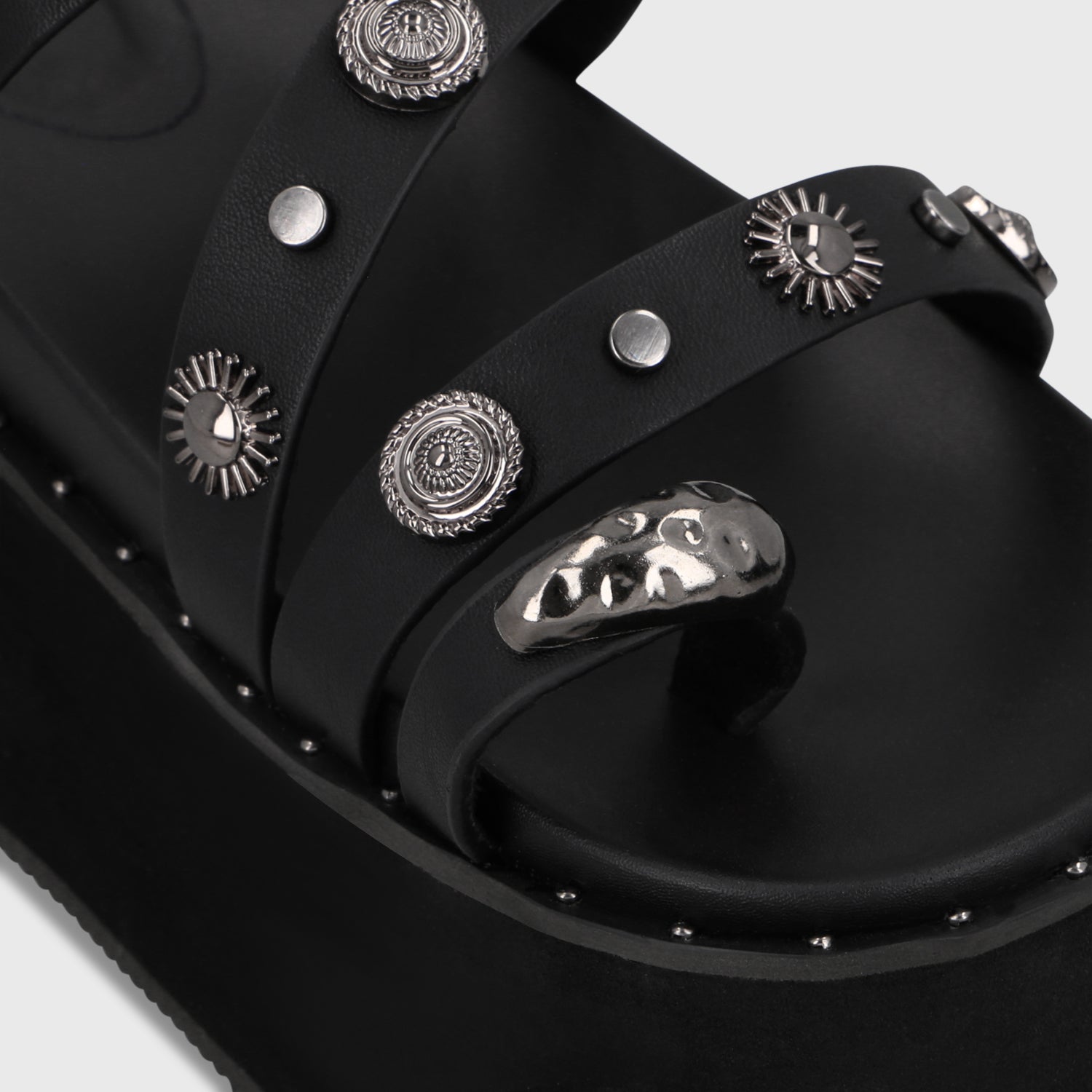 Sandalia Plataforma Negra Mujer 1566G