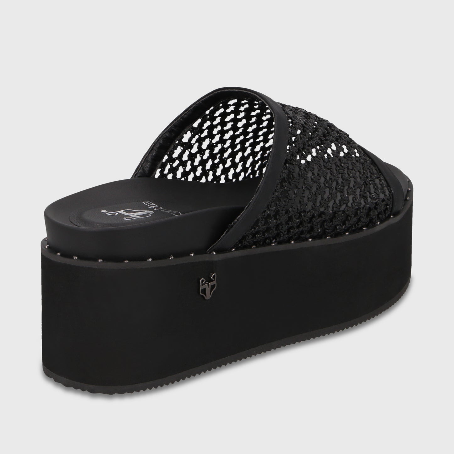 Sandalia Plataforma Negra Mujer 1566H