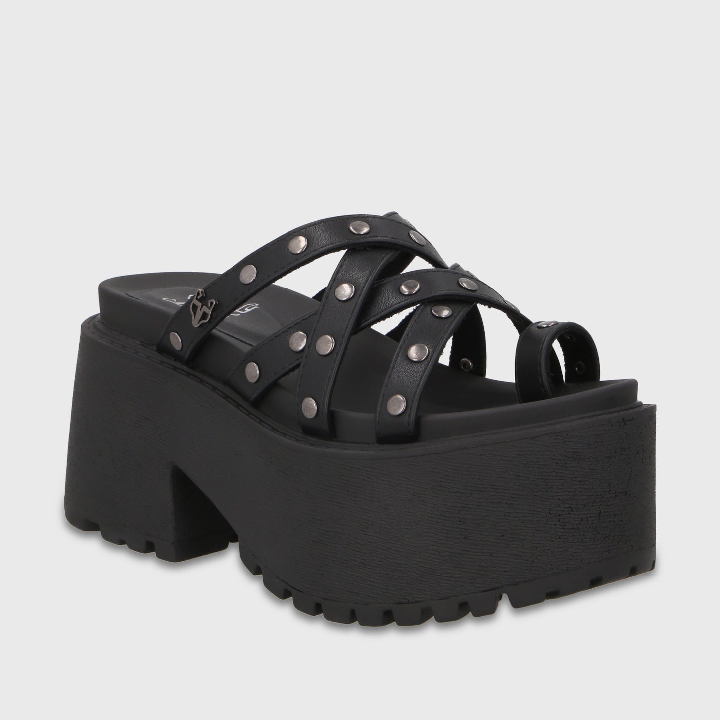 Sandalia Plataforma Negra Mujer 1567F