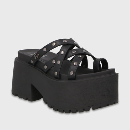 Sandalia Plataforma Negra Mujer 1567F