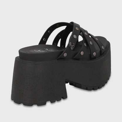 Sandalia Plataforma Negra Mujer 1567F