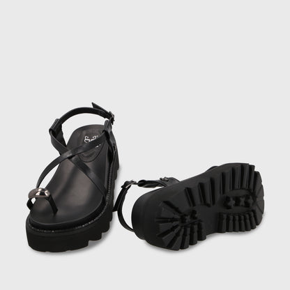 Sandalia Negra Mujer 1573G
