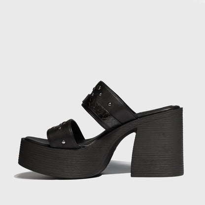 Sandalia Negra Mujer 25411