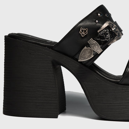 Sandalia Negra Mujer 25411