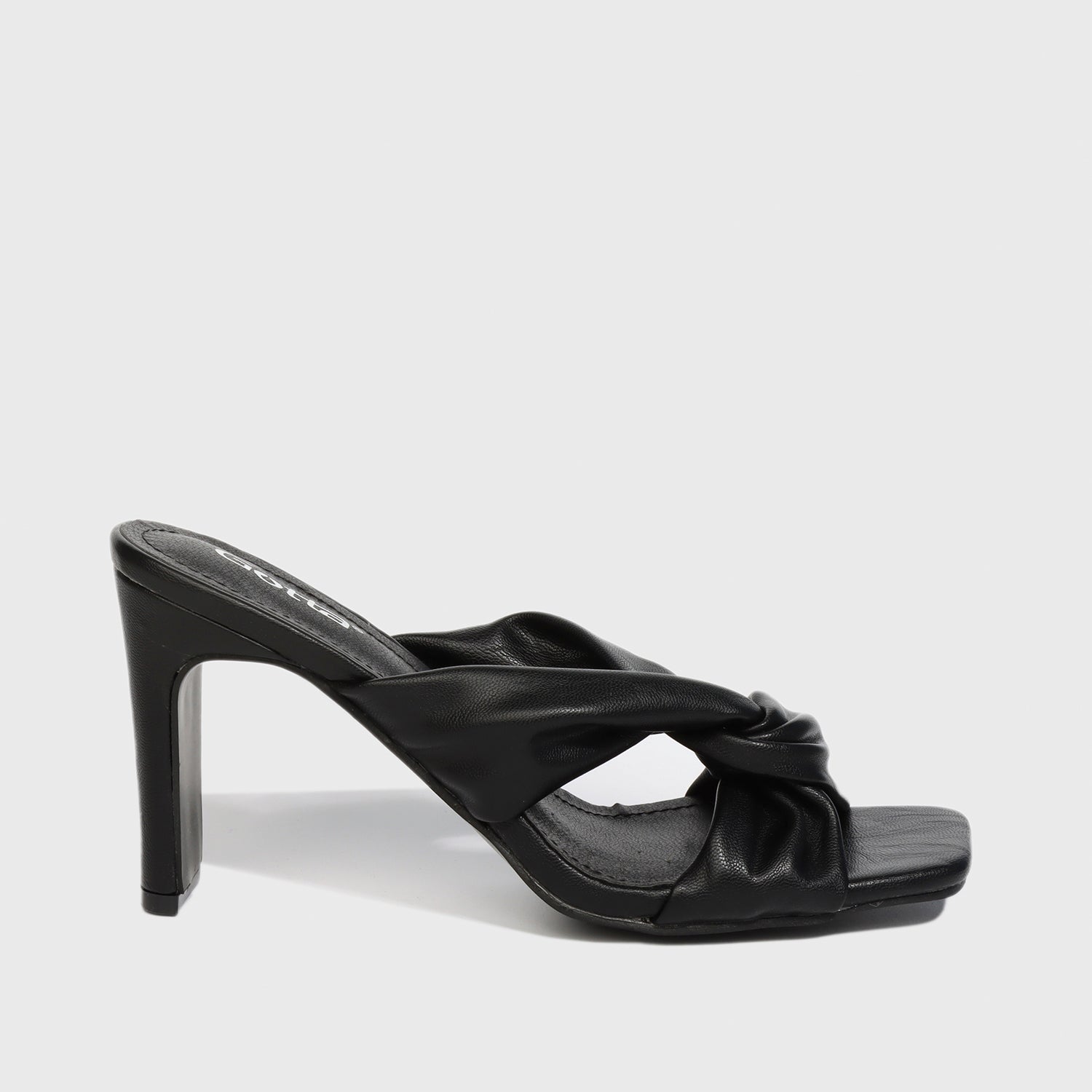 Sandalia Taco Negra Mujer 25700