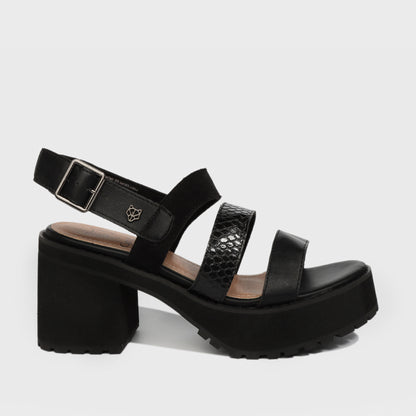 Sandalia Negra Mujer 25794