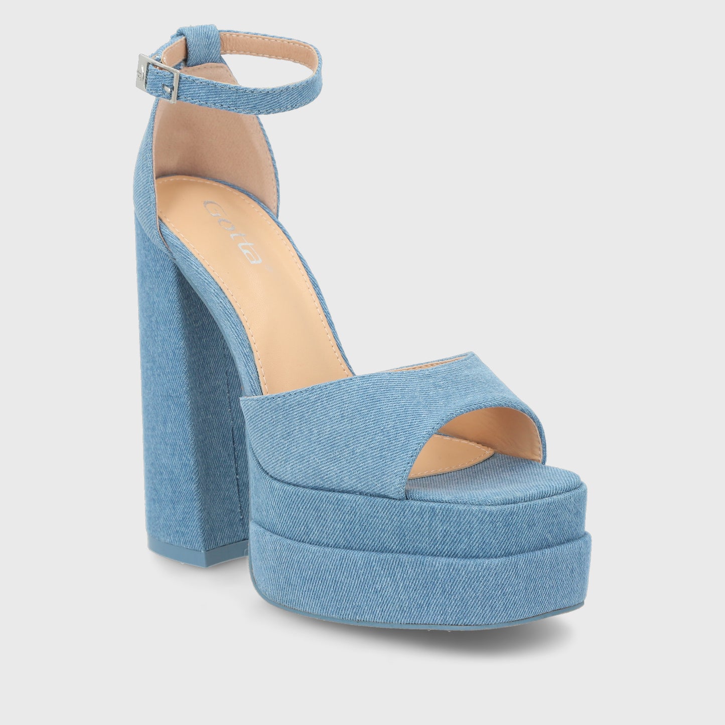 Sandalia Plataforma Denim  Mujer 25911