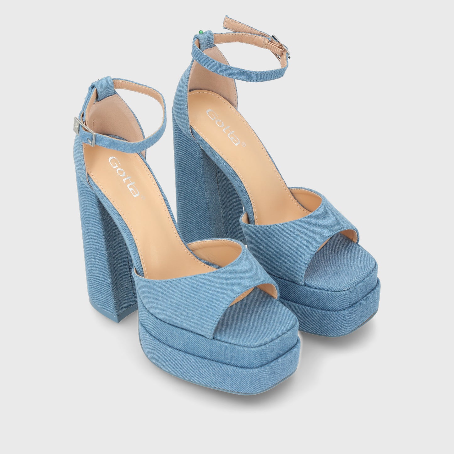 Sandalia Plataforma Denim  Mujer 25911